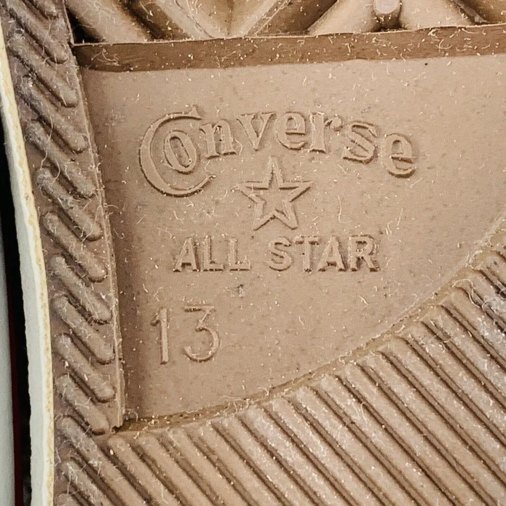 CONVERSE VINTAGE All Star Youth Size 13 Cream Sneakers Shoe Chuck Taylor Low Top